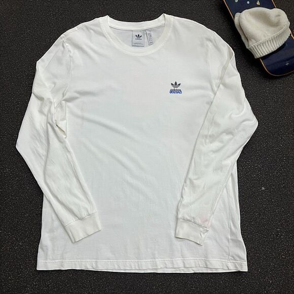 Adidas Originals Breakdancing L/S White Cotton T-Shirt Men's Size Extra Large - Picture 1 of 8